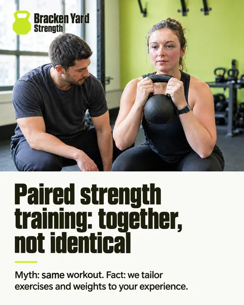 Bracken Yard Strength, personal training studio in Glasgow: Paired strength training: together, not identical