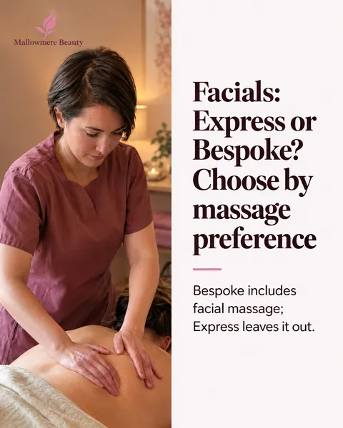 Mallowmere Beauty, beauty salon in Bristol: Facials: Express or Bespoke? Choose by massage preference
