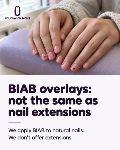 Plumwick Nails, nail bar in Brighton: BIAB overlays: not the same as nail extensions